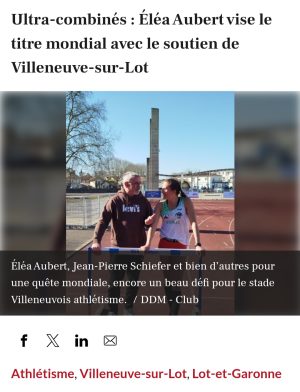 Eléa Aubert en préparation des mondiaux d'ultra combinés en france 2025 athlétisme haut niveau sportive athlète